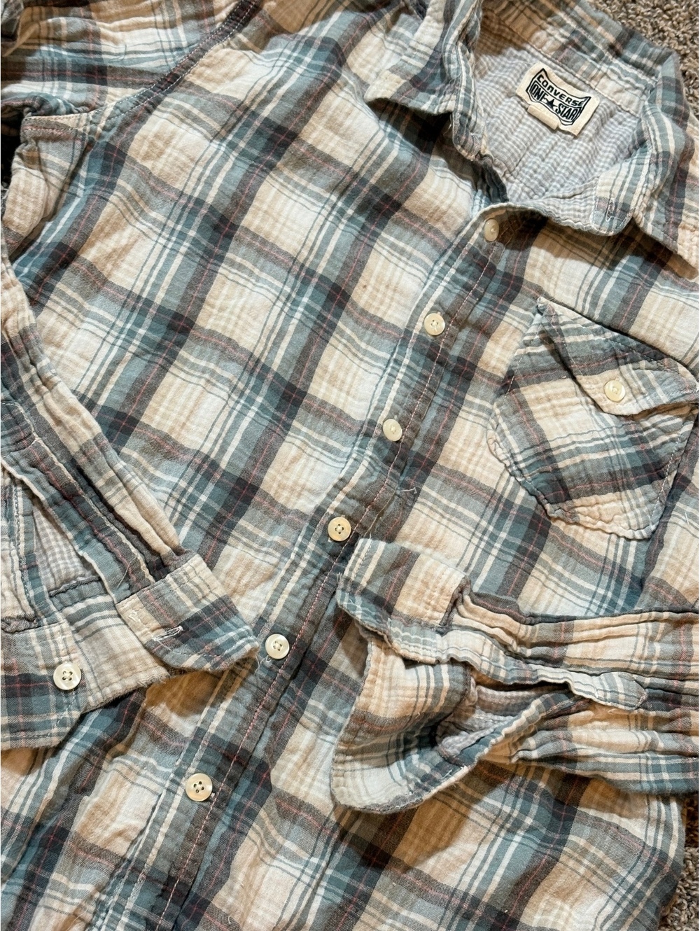 Converse One Star Men's Medium Plaid Button-Up Shirt